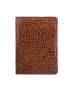 mock croc brown leather padfolio