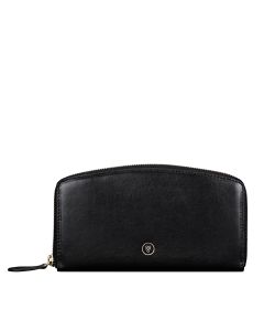 Schlanke Damen Geldbörse in Leder mit Reißverschluss