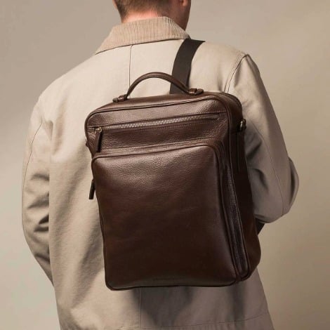 Luxuriöser Leder-Laptop-Rucksack für Herren
